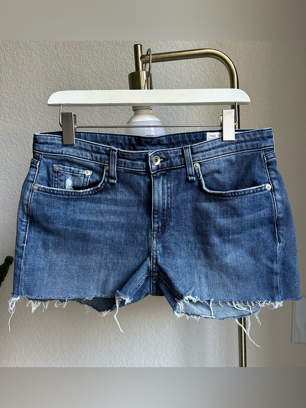 rag & bone Dre Low Rise Raw Hem Denim Shorts